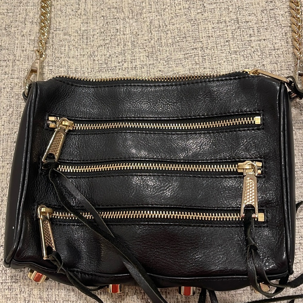 Rebecca Minkoff 3 Zip Mini MAC clutch crossbody bag Black